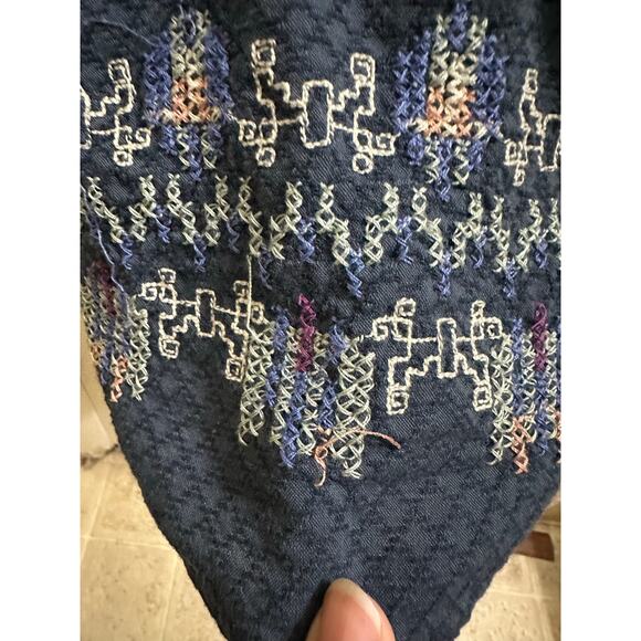 Knox Rose Navy Embroidered Boho Dress XL - Picture 5 of 11